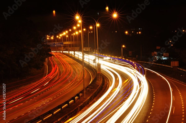 Obraz lightrail at a busy highway