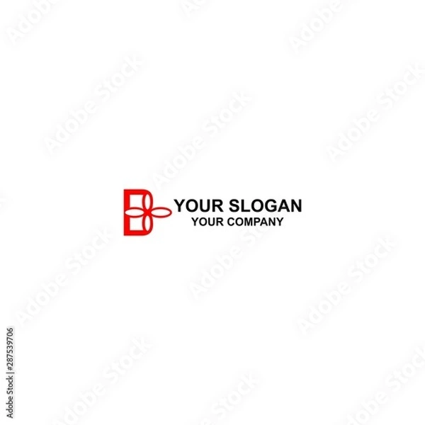 Fototapeta B Flower Logo Design Vector