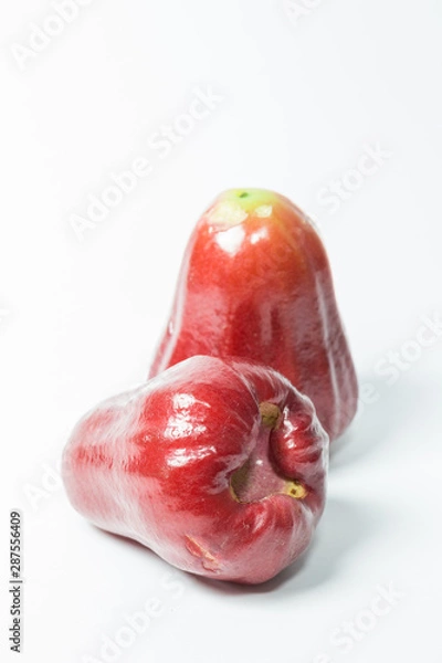 Fototapeta Red rose apple isolated on white background