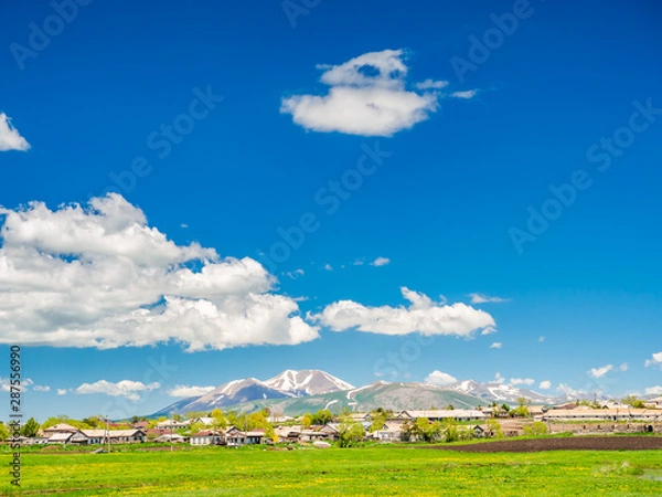 Obraz Colorful landscape with small Gorelovka village in Georgia