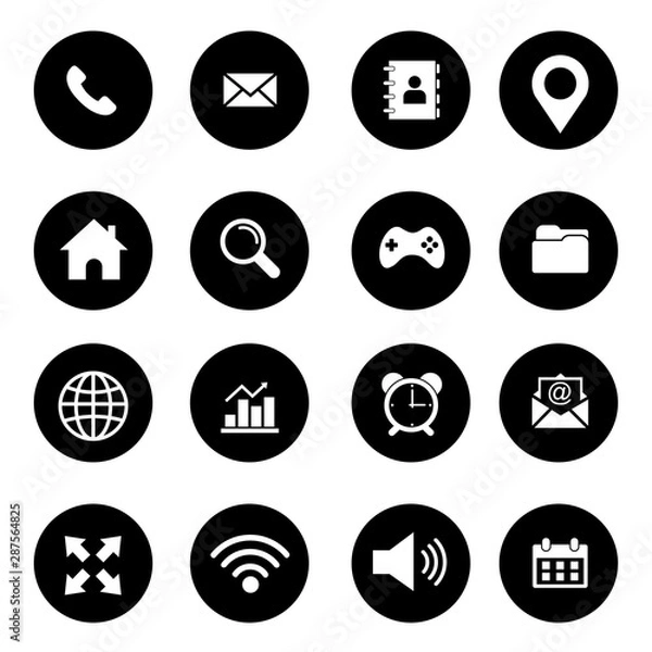 Obraz website icon set vector design symbol contact us
