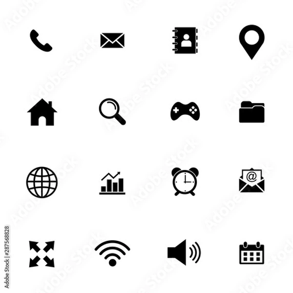 Fototapeta website icon set vector design symbol contact us