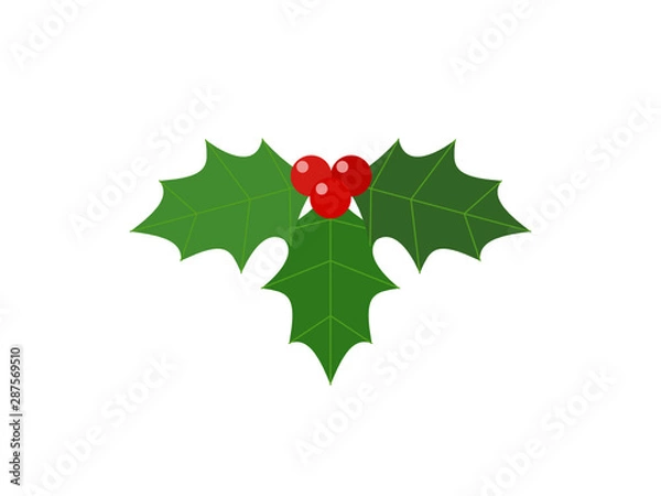 Obraz クリスマスの柊の葉のイラスト