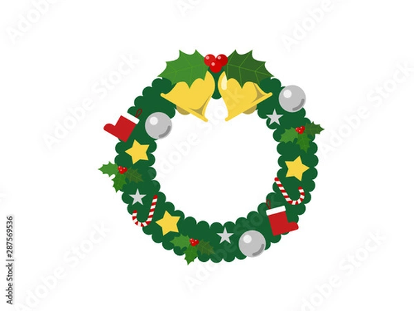 Obraz クリスマスリースのイラスト02