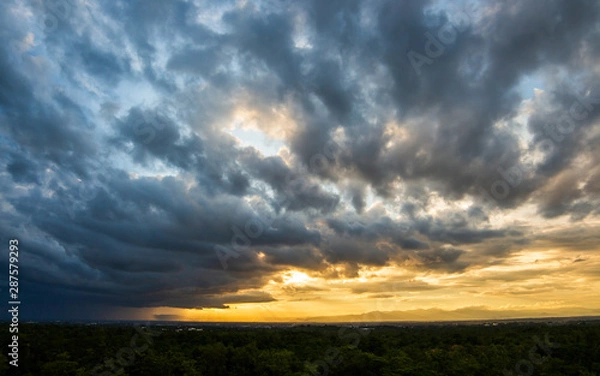 Fototapeta thunder storm sky Rain clouds