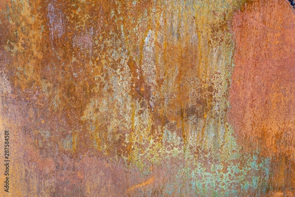 Fototapeta Old Weathered Rusty Corrugated Metal Texture
