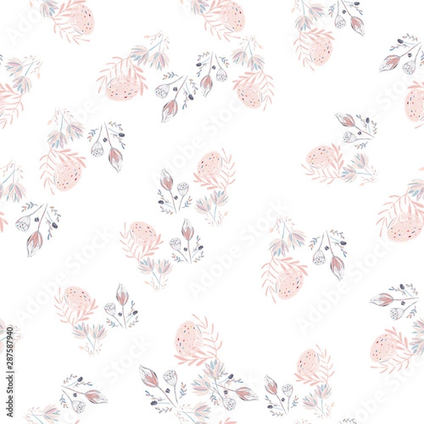 Fototapeta lotus flower seamless pattern trendy style with texture tablet painting Surface pattern design