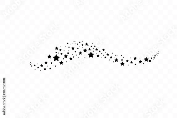 Obraz Falling star. Cloud of stars isolated on white background. Vector illustration