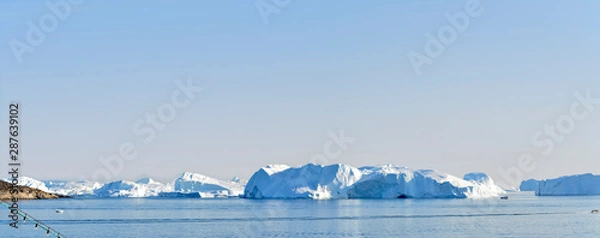 Obraz Panorama der Diskobucht mit Eisberge, Grönland