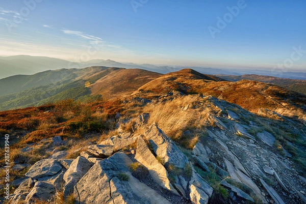 Obraz Landscape of Bieszczady mountains in autumn