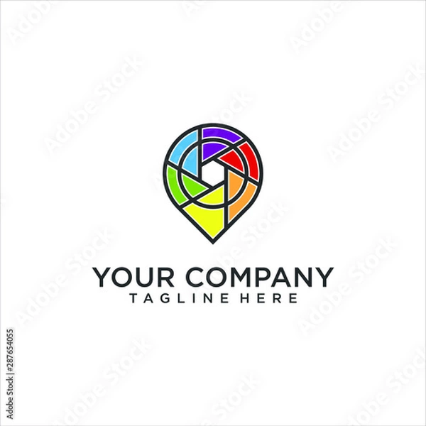Obraz Camera Location Logo Template Vector download