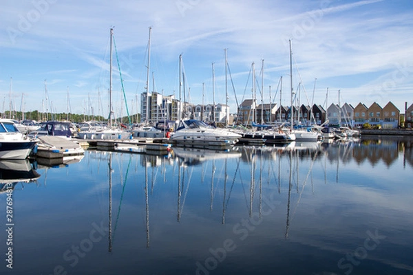 Fototapeta Yachts at mooring and docks