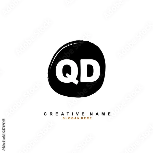 Obraz Q D QD Initial logo template vector. Letter logo concept with background template.