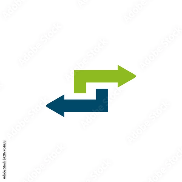 Fototapeta S letter arrow initial logo design vector template