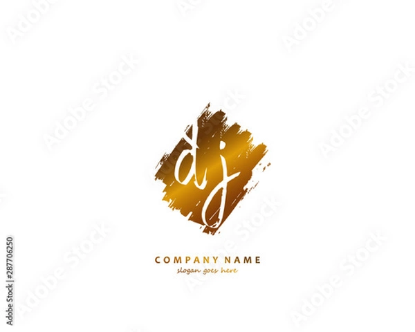Obraz DJ Initial handwriting logo vector