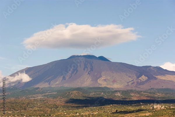 Obraz Large Cloud On Volcano Etna