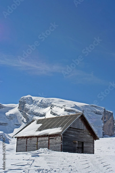 Fototapeta old mountain hut