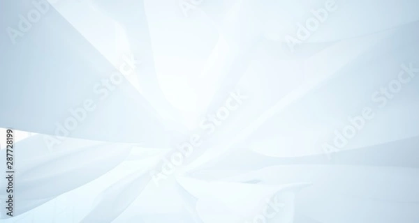 Fototapeta White smooth abstract architectural background. 3D illustration and rendering
