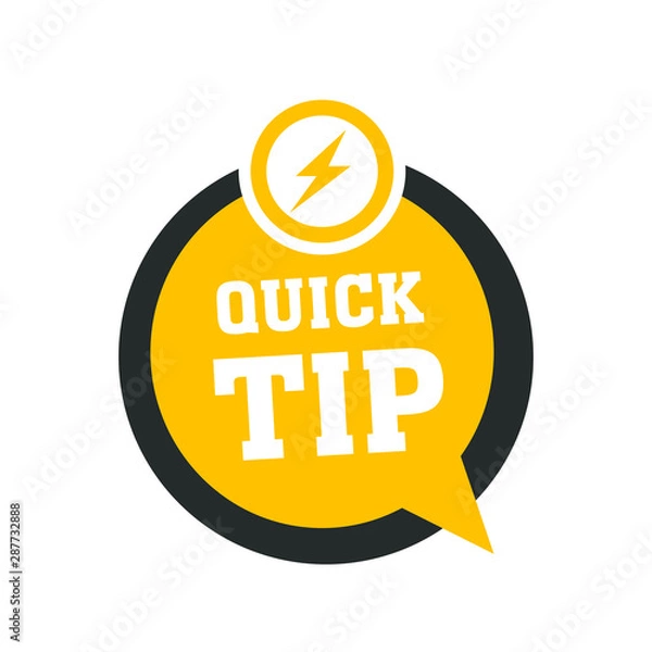 Obraz Yellow quick tips logo, icon or symbol with graphic elements suitable for web or documents