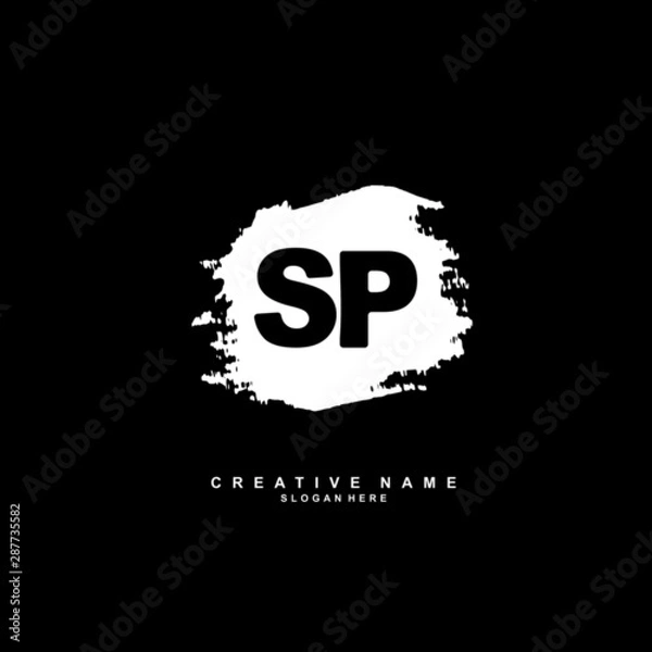 Obraz S P SP Initial logo template vector. Letter logo concept with background template.