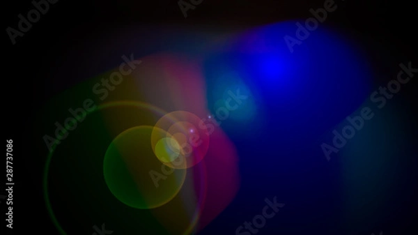Fototapeta abstract image of lighting flare over dark and shiny color background. Image for fantastic or bright color design