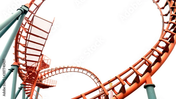 Obraz roller coaster on white backgroung