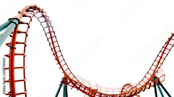 Obraz roller coaster on white backgroung