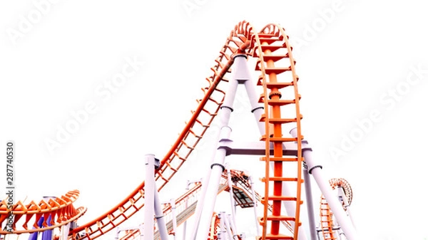 Obraz roller coaster on white background