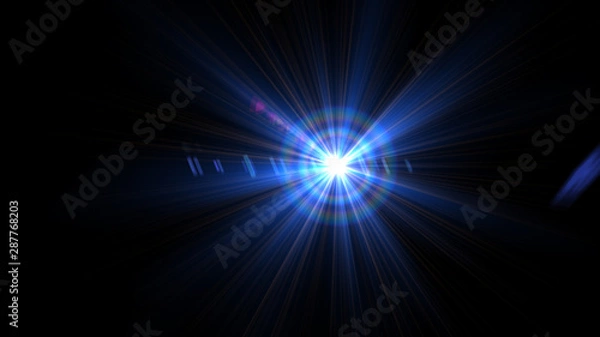 Obraz Bright light blue lense flare