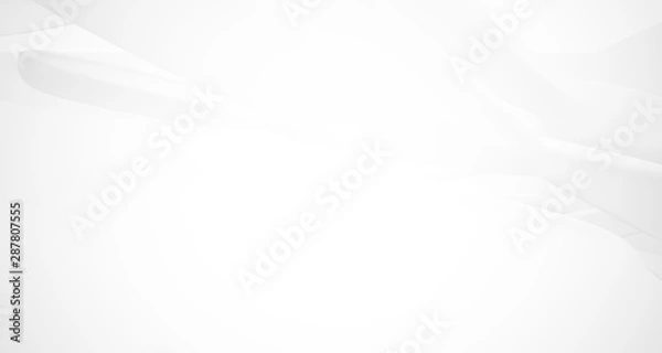Fototapeta White smooth abstract architectural background. 3D illustration and rendering