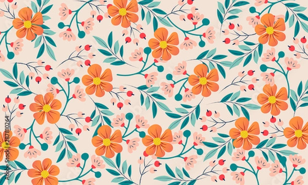 Fototapeta Colorful floral pattern background