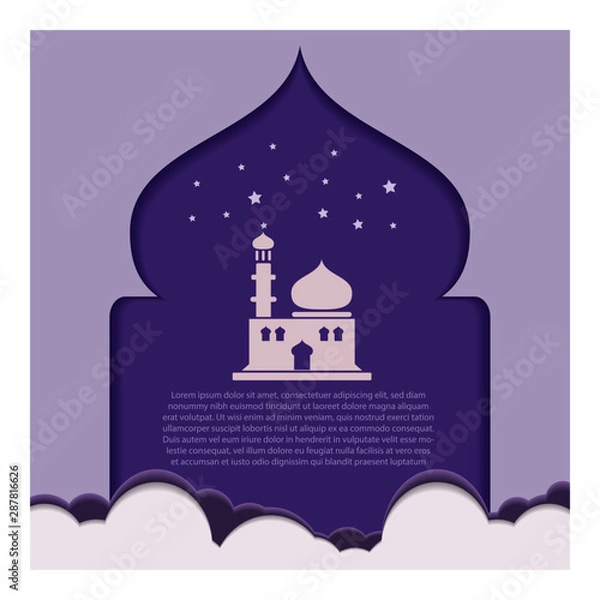 Obraz mosque on islamic background concept.