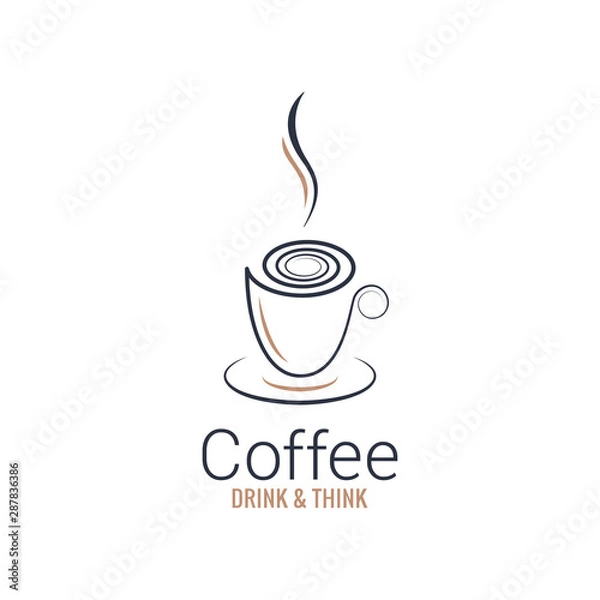 Fototapeta coffee cup abstract design on white background