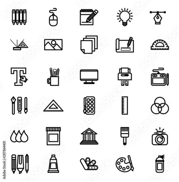 Fototapeta bundle of graphic designer set icons