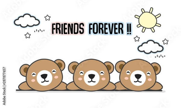 Obraz Friends forever bears vector illustration