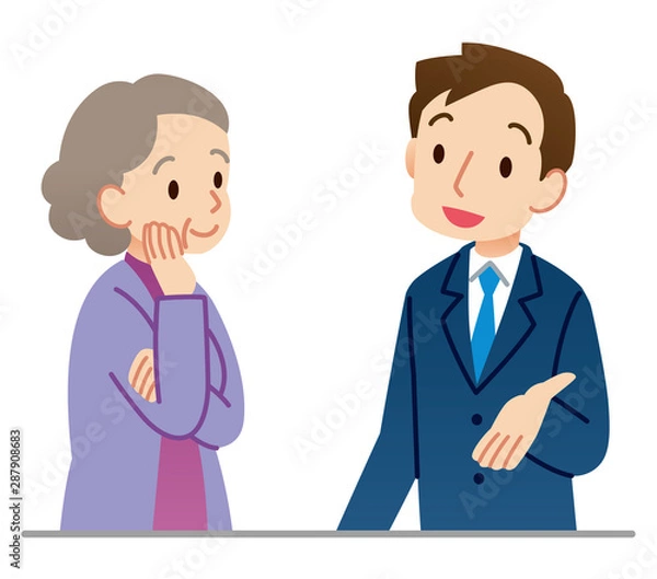 Fototapeta 説明を受ける高齢者