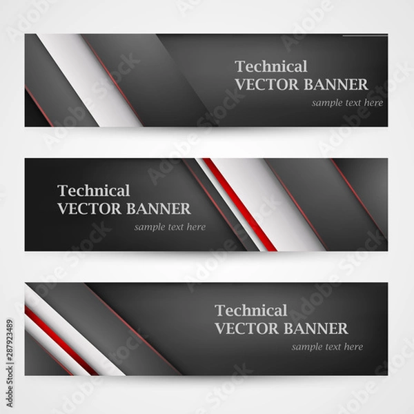 Fototapeta Set of banners with lines paper. Mesh. Business design template.