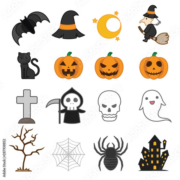 Fototapeta ハロウィンのアイコンセット
