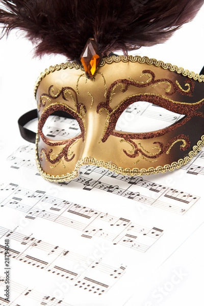 Obraz venetian mask on sheet score