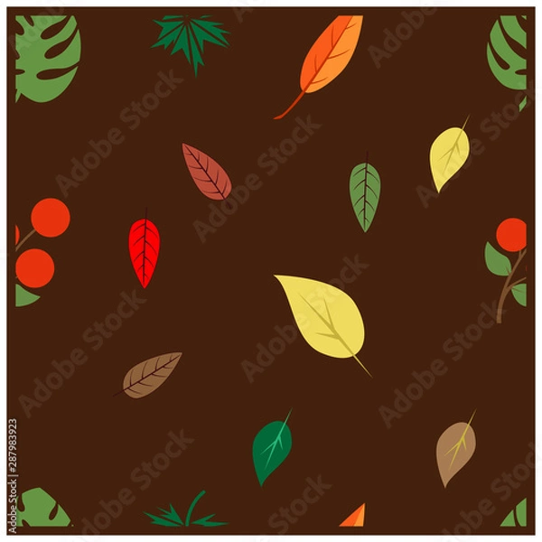 Obraz simple seamless pattern a leaf design vector