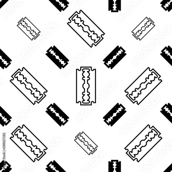 Fototapeta Razor Blade Icon Seamless Pattern
