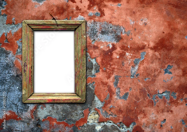 Fototapeta Photo Frame on old wall.