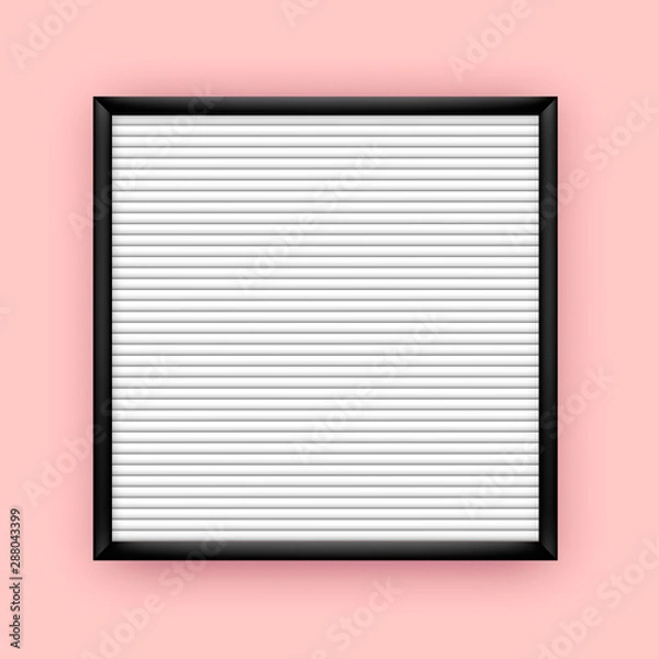 Fototapeta Empty white letterboard for plastic letters with black frame mockup