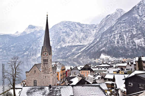 Obraz village in mountains 