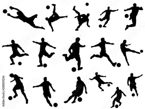 Obraz サッカー_シルエット