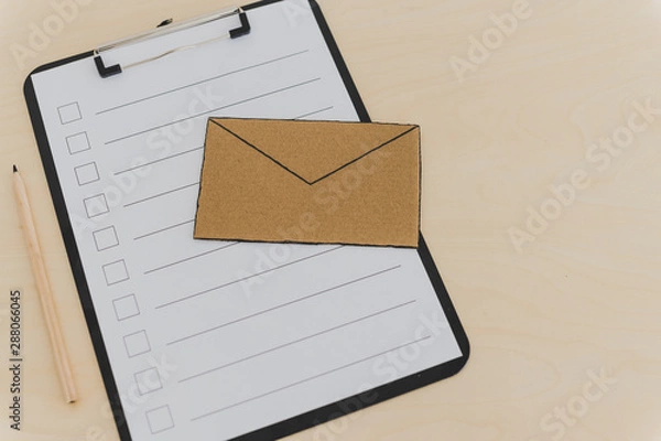 Fototapeta inbox stress concept email miniature and checklist