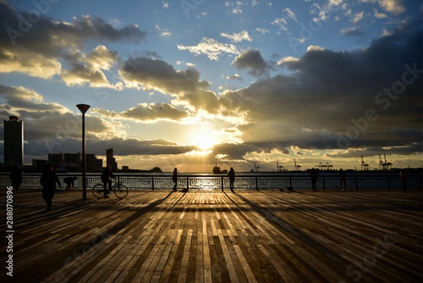 Obraz 港の夕暮れ