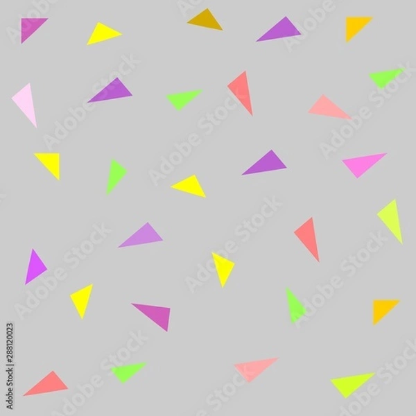 Fototapeta seamless pattern of triangles on gray background, colorful geometric shapes pattern