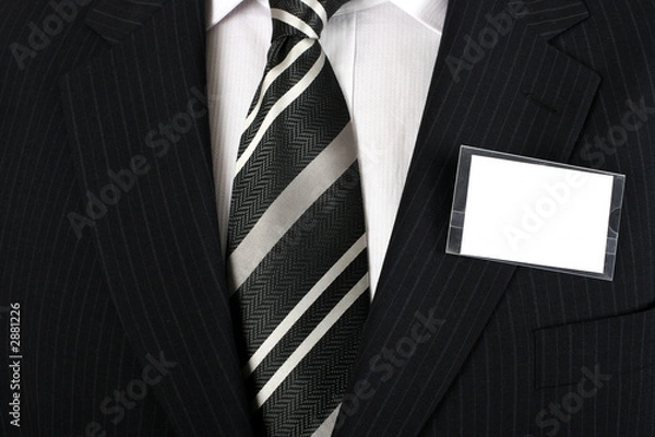 Fototapeta blank nametag on a well dressed man