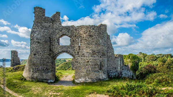 Obraz Pennard Castle, Gower, Wales, UK